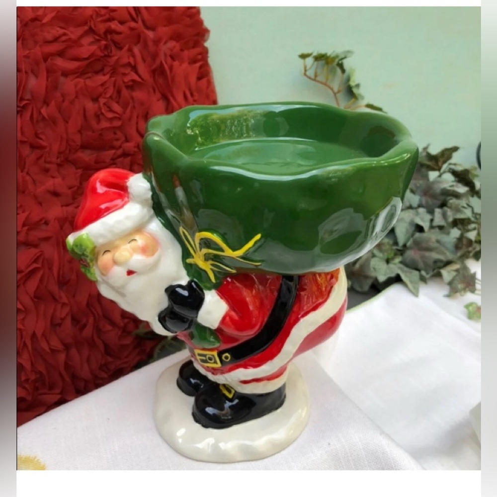 Home interiors and gifts Santa Claus Ceramic candy dish or candle holder